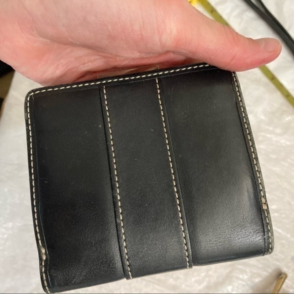 Coach vintage y2k small black leather wallet - Picture 6 of 10